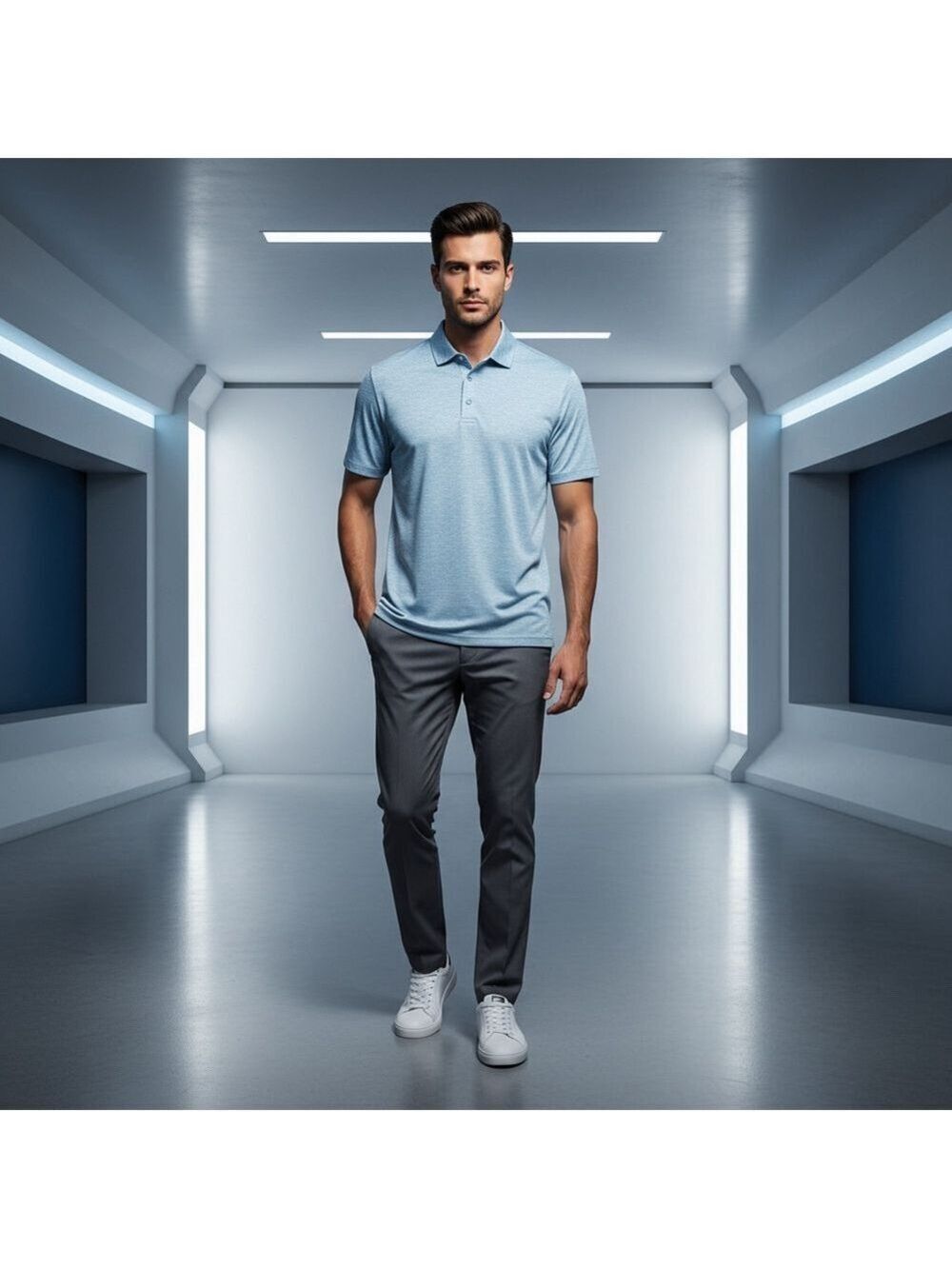 Champion C9 Golf Light Blue/Teal Polo Shirt S